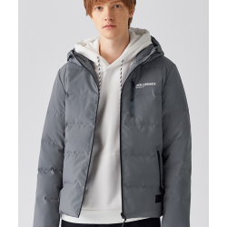 Printed hooded warm jacket