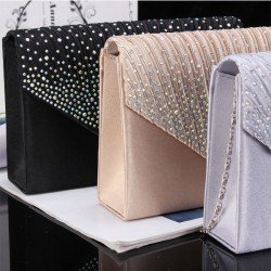 Women Evening Bridal Wallet Envelope Flash Diamond Clutch